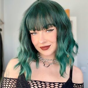 Vibrant Teal Hair Wig for Women